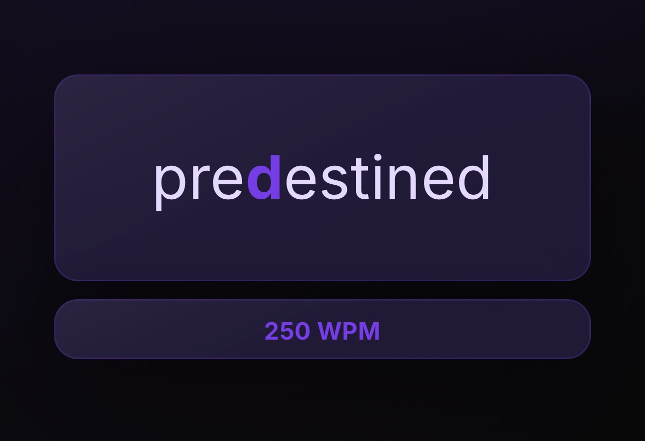 Focused Word Speed RSVP Mode Screenshot